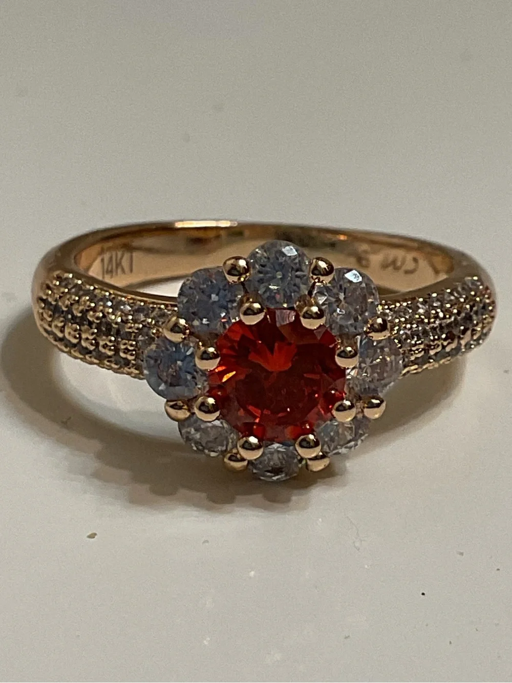 Halo Ring with Red Center